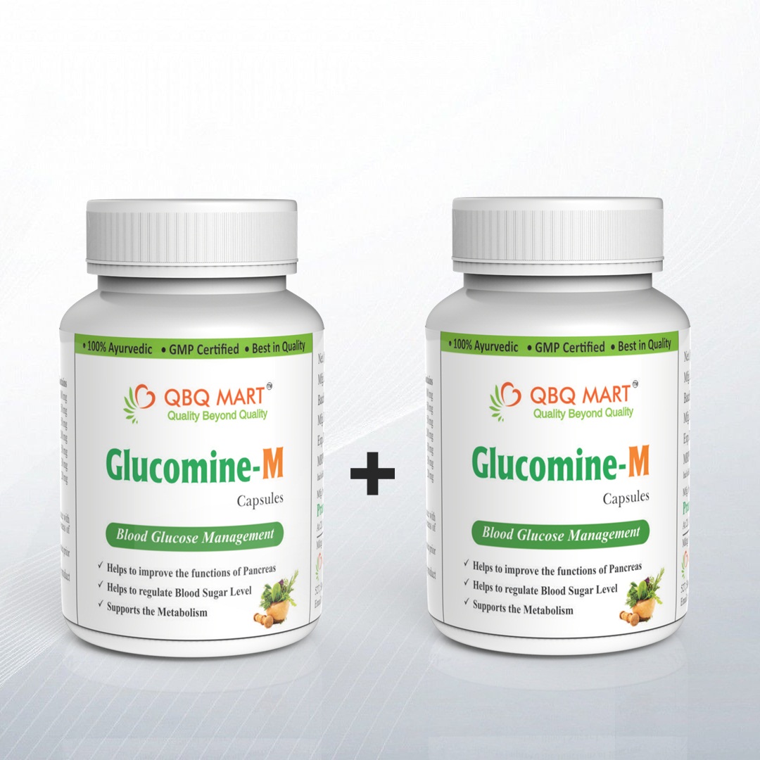 Glucomine-M Ayurvedic Diabetes Care Capsules Pack of 2 with Diet Chart